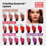 REVLON Lipstick, ColorStay Suede Ink, Built-in Primer, Infused with Vitamin E, Waterproof, Smudgeproof, Matte Color, 001 Gut Instinct (Pack of 1) - Image 5